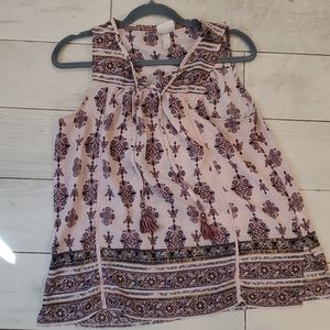 Knox rose pink and purple tank with tassle